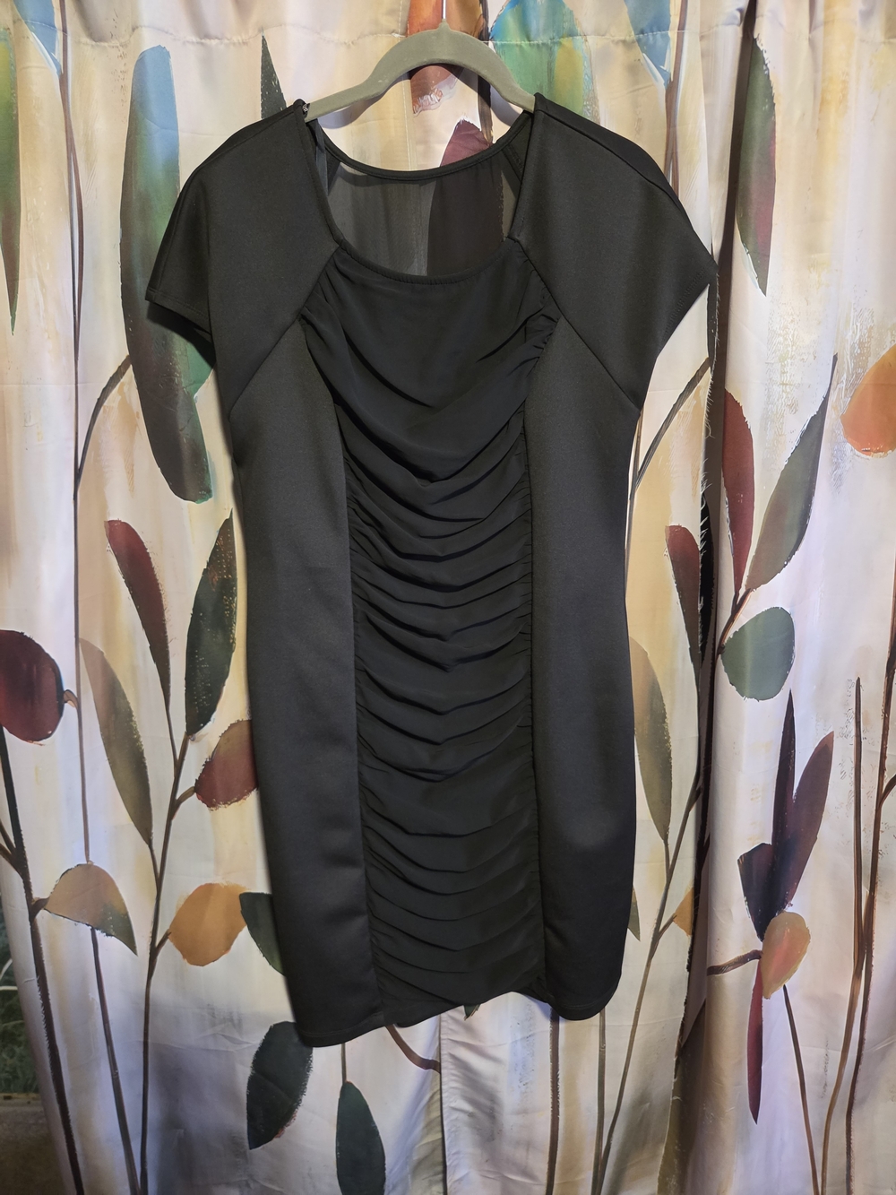 Bisou Bisou Black Ruched Center Mini Dress